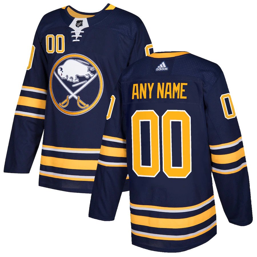 Custom Buffalo Sabres Name and Number Home Navy Authentic Stitched Blank Hockey Jersey