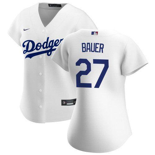 Women's Los Angeles Dodgers Trevor Bauer Cool Base Jersey White
