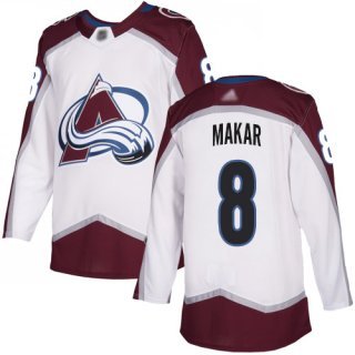 Men's Colorado Avalanche #8 Cale Makar White Road Authentic Stitched Jersey