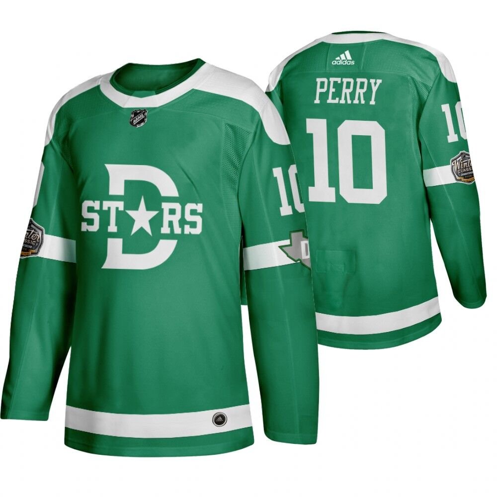 Men's Dallas Stars #10 Corey Perry Green 2020 Winter Classic Hockey Jersey