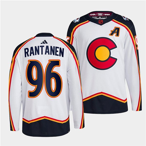 Men's Colorado Avalanche #96 Mikko Rantanen White Reverse Retro 2.0 Stitched Hockey Jersey